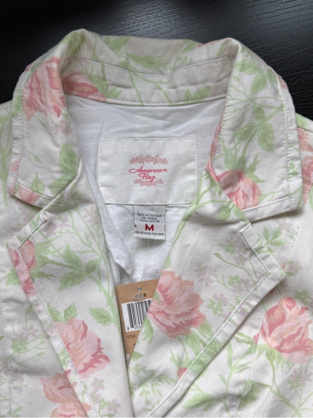 American Rag Floral Blazer Jacket NWT Medium Pink Rose Cottagecore - Picture 10 of 11